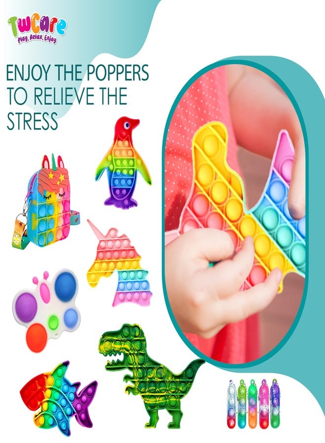 TwCare 120 Pcs Fidget Toys Pack, Pop Sensory Party Favors Set Gifts for Kids Adults Boy Girl Stocking Stuffers Autistic Bulk Goodie Bag Filler Treasure Box Classroom Prizes School - Image 2